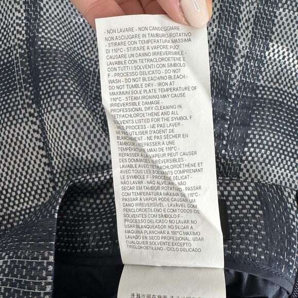 Emporio Armani Skirt Womens IT 44 Blue Plaid A-Line Metallic Linen Blend Holiday - Picture 13 of 16